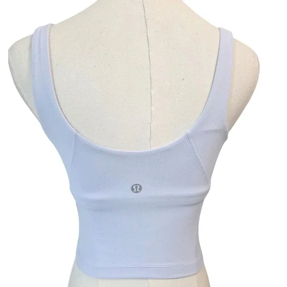 Lululemon Align Tank Light Blue V Neck Cropped Yoga Athletic Top Size 2 - Picture 5 of 9